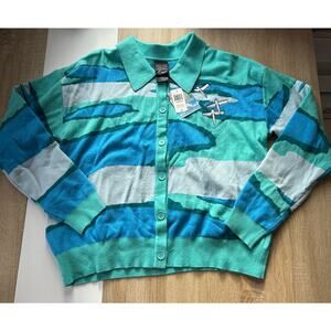 NWT Studio Ghibli Unisex Spirited Away Scenic Collar Cardigan Sweater Size L New